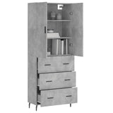 Highboard Concrete Grey 69.5x34x180 cm Engineered Wood 3195863