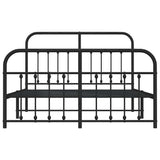 Metal Bed Frame without Mattress with Footboard Black 150x200cm 352598