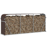 Log Holder Brown 234x45x100 cm Galvanised Steel 364575