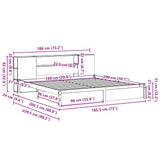 Bookcase Bed without Mattress White 180x200cm Super King Solid Wood Pine 3322366