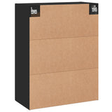 Wall Mounted Cabinets 2 pcs Black Engineered Wood 3198034