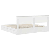 Storage Bed with Headboard White 200 x 200 cm Engineered Wood 3410763