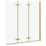 Shower Enclosure Gold 130 x 138 cm ESG Glass and Aluminium 42018541
