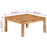 Coffee Table 80x80x40 cm Solid Acacia Wood 338031