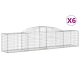 Arched Gabion Baskets 6 pcs 300x50x60/80 cm Galvanised Iron 3146669