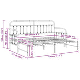 Daybed Frame White 75 x 190 cm Powder-Coated Steel 42002649