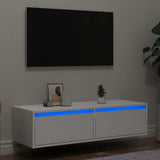 TV Cabinet with LED Lights White 100X35.5x25 cm 860238