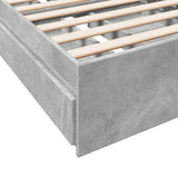 Bed Frame with Drawers without Mattress Concrete Grey 75x190 cm Small Single 3280716
