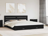 Bed Frame with Drawer Black Oak 180 x 200 cm Engineered Wood 3411944