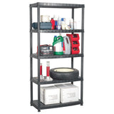 Storage Shelf 5-Tier Black 85x40x185 cm Plastic 147685