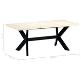 ZNTS Dining Table White 180x90x75 cm Solid Mango Wood 247431