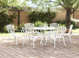 Garden Dining Set 7 pcs White Aluminium 3334722