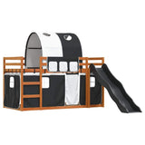 Bunk Bed without Mattress with Slide White and Black 90x200 cm 3284140