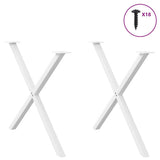 Dining Table Legs X-Shaped 2 pcs White 90x cm Steel 4012925