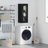 Wall Mounted Cabinet Black Oak 34.5 x 34 x 90 cm 882618