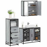 3 Piece Bathroom Furniture Set Grey Sonoma Engineered Wood 3301033
