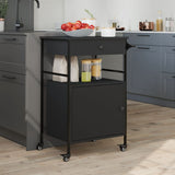 Kitchen Trolley Black 56x43x89.5 cm Engineered Wood 842391