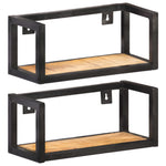 Wall Shelves 2 pcs 40 cm Rough Mango Wood 320667