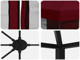 6 x 3 m Burgundy Polyester and Steel 190 3376029