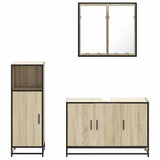 ZNTS 3 Piece Bathroom Furniture Set Sonoma Oak Engineered Wood 3300951