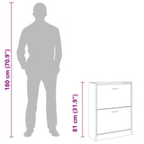 Shoe Cabinet Grey Sonoma 63x24x81 cm Engineered Wood 342562
