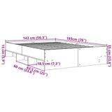 Bed Frame White Engineered wood 140x190 cm Bed Frame 3295681