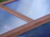 Wooden Cold Frame, Small Polycarbonate Greenhouse for Plants with Openable & Tilted Top Cover, T3398P322166