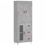 Highboard Concrete Grey 69.5x34x180 cm Engineered Wood 3199917