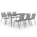 Dining Set Dark grey Steel with e-coated and powder-coated finish 3074477