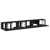 TV Cabinet Set 3 pcs Black Oak Engineered Wood 3333056