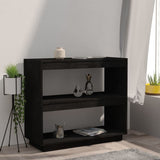Book Cabinet Black 80x35x71 cm Solid Pinewood 810883
