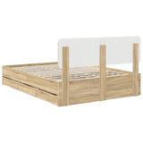 Bed Frame with Drawer Sonoma Oak 150 x 200 cm Engineered Wood 3412173