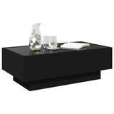 ZNTS Coffee Table with LED Black 90x50x30 cm Engineered Wood 847519