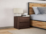 Bedside Cabinet with LED Lights Brown Oak Engineered Wood 852045