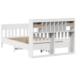 ZNTS Bed Frame without Mattress White 150x200 cm King Size Solid Wood Pine 3323258