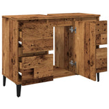 Sink Cabinet Old Wood 80x33x60 cm Engineered Wood 857129