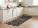 Kitchen Rug Black Concrete 300 x 60 cm 100% Polyamide Washable 42045700