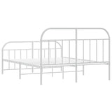Metal Bed Frame without Mattress with Footboard White 180x200cm 353706