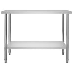 ZNTS Kitchen Work Table with Overshelf 120x60x150 cm Stainless Steel 3054470