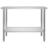 ZNTS Kitchen Work Table with Overshelf 120x60x150 cm Stainless Steel 3054470