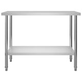 Kitchen Work Table with Overshelf 120x60x150 cm Stainless Steel 3054470