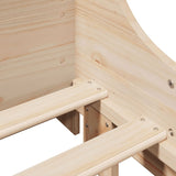 ZNTS Bed Frame without Mattress 100x200 cm Solid Wood Pine 3323782