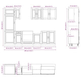 ZNTS 8 Piece Kitchen Cabinet Set Kalmar Concrete Grey Engineered Wood 3314815