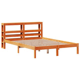 Bed Frame with Headboard without Mattress Wax Brown 160x200 cm 3305742