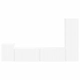 TV Cabinet Set Wall-mounted 4 pcs White Engineered Wood 3408997
