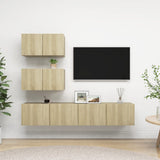 4 Piece TV Cabinet Set Sonoma Oak Engineered Wood 3079025