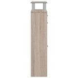 Shoe Cabinet with a Drawer and a Top Glass Shelf Wood Oak Look 241245