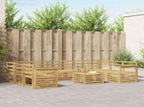 Outdoor Sofa Set 10 pcs White 59 x 59 x 37 cm Solid Acacia Wood 3392529