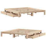 Bed Frame without Mattress 200x200 cm Solid Wood Pine 3308987