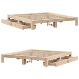 Bed Frame without Mattress 200x200 cm Solid Wood Pine 3308987